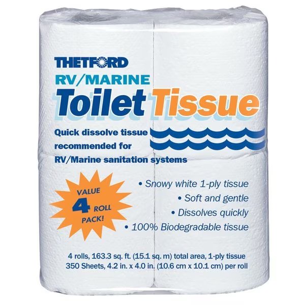 Thetford Toilet Tissue 4 pk, Aqua Max, Mfr#: 20804